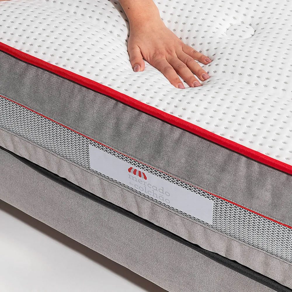 Matelas Luxury - ressorts ensachés et mousse viscoélastique, tissu Aloe Vera, 1400 x 1900 mm, ép. 27 cm>Mercado Do Colchão Hot