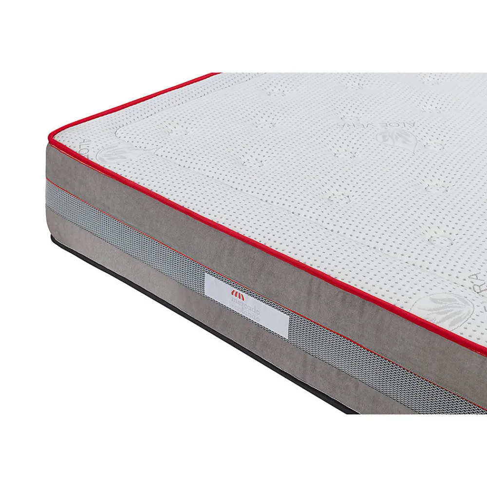 Matelas Luxury - ressorts ensachés et mousse viscoélastique, tissu Aloe Vera, 1400 x 1900 mm, ép. 27 cm>Mercado Do Colchão Hot