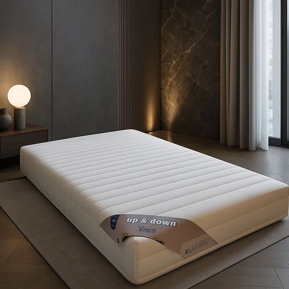 Literie Julien Matelas Mémoire de Forme 60 Kg/m3 80x200 x 21 cm Trés Ferme - 5 Zones de Confort - Noyau Aertech+ 35 Kg/m3 HR Derniére Génération* Matelas