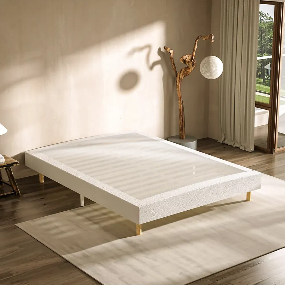 Teeno Matelas Mousse à Mémoire 140x190 cm + Sommier Tapissier, Épaisseur 17 cm* Ensemble Sommier Et Matelas