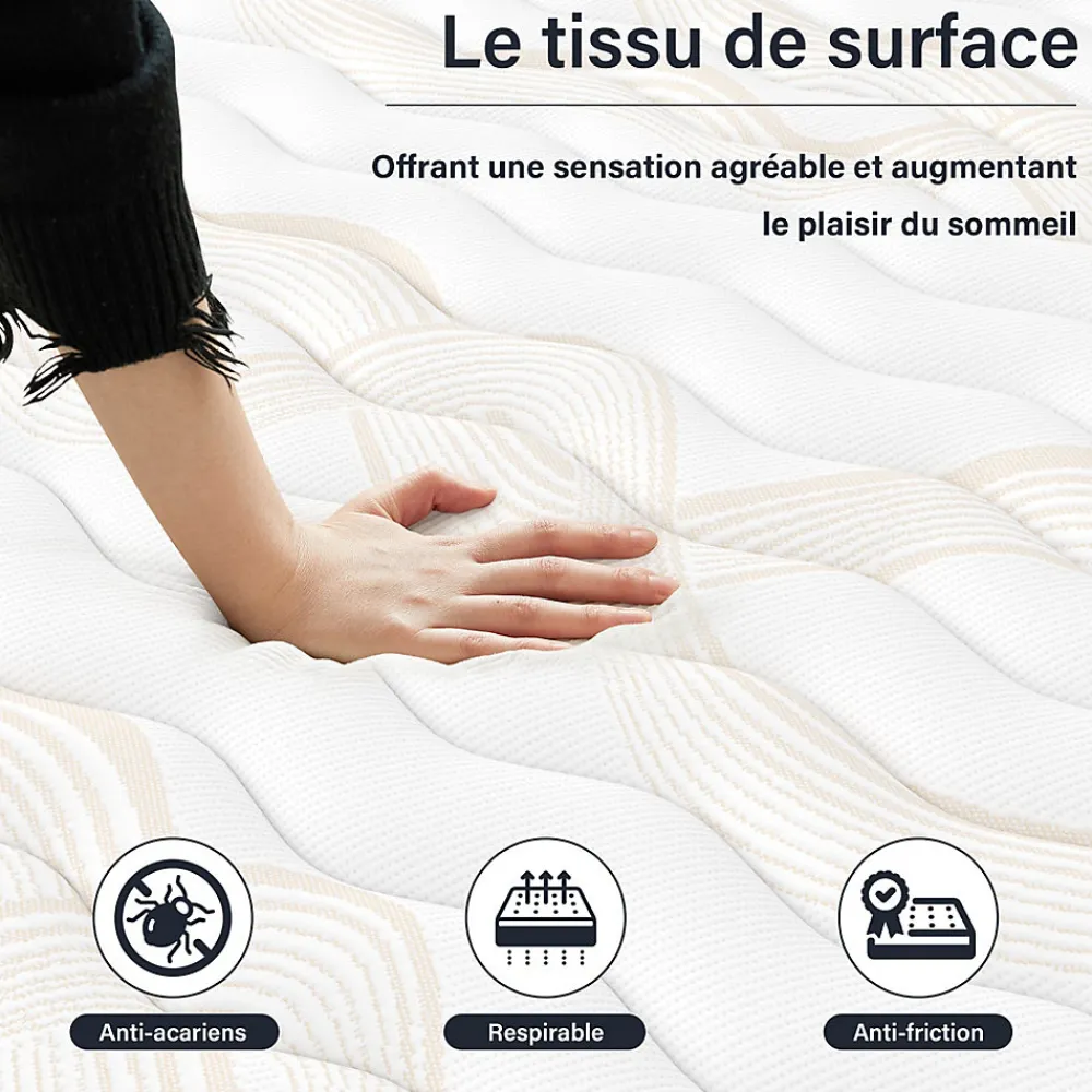 Matelas mousse 140x200, 28 cm Matelas en mousse, Advanced Sleep Care, Respirant, Zone 7, réversible des deux côtés>Teeno Clearance