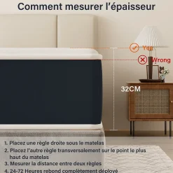 Matelas mousse 140x200, 32 cm Matelas en mousse, Advanced Sleep Care, Respirant, Zone 7, réversible des deux côtés><noscript><img width=