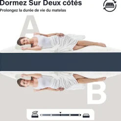 Teeno Matelas mousse 160x200, 32 cm Matelas en mousse, Advanced Sleep Care, Respirant, Zone 7, réversible des deux côtés* Matelas