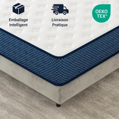 Matelas mousse 140x200 cm, epaisseur 30 cm Ferme 7 zones de confort en mousse, Réversible Soutien Parfait><noscript><img width=