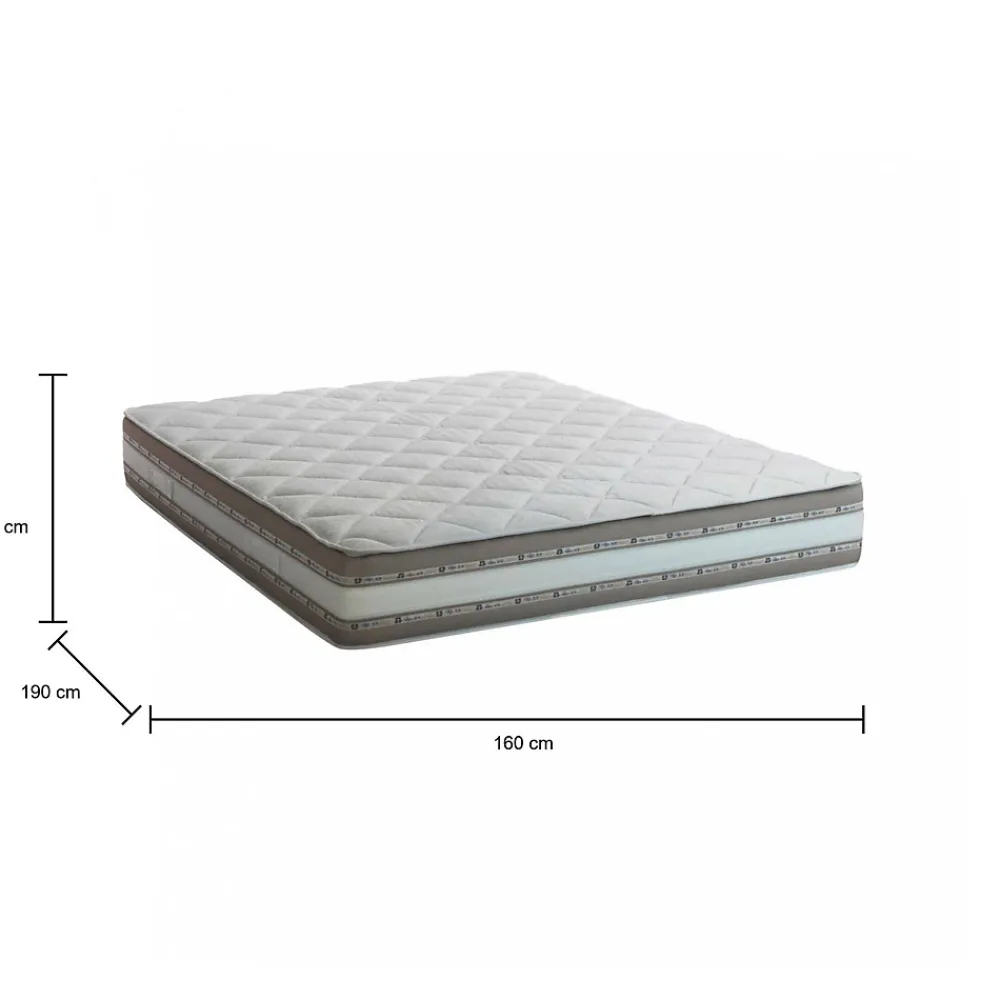 Talamo Italia Matelas mousse 160x190 cm accueil dynamique soutien medium epaisseur 27 cm Non specifie zones housse de matelas* Matelas