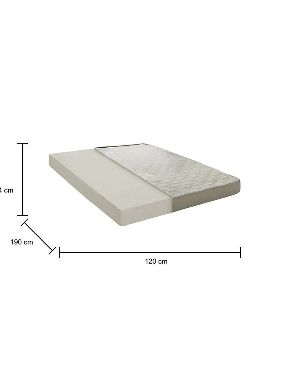 Matelas mousse 120x190 cm soutien moelleux epaisseur 14 cm 7 zones>Talamo Italia Discount