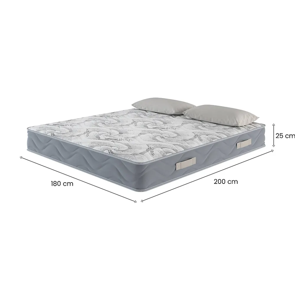 Talamo Italia Matelas mousse 180x200 cm accueil dynamique soutien moelleux epaisseur 25 cm oreiller(s)* Matelas