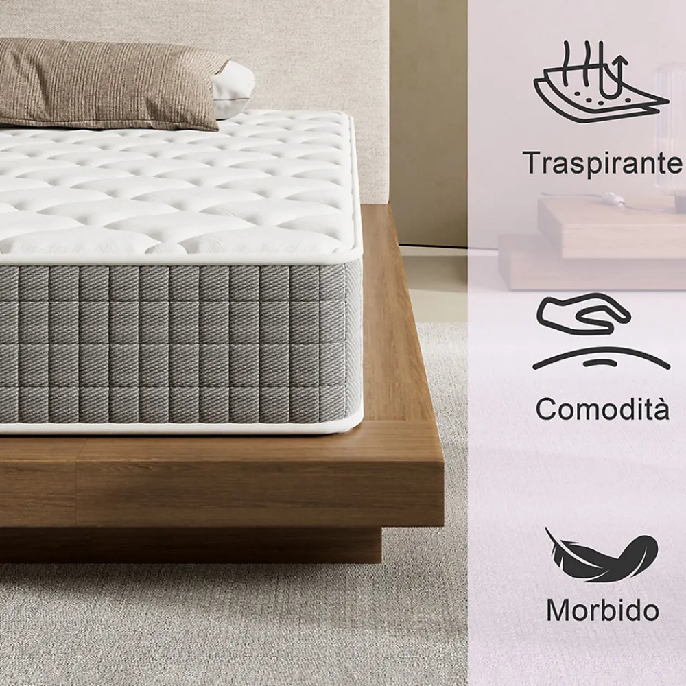 Teeno Matelas mousse 90x190 cm,Épaisseur 30 cm,Fermeté Moyenne,Respirant et Réversible* Matelas