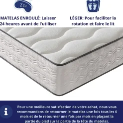 Dagostino Home Matelas Mousse 160x200 Firenza, Ferme, Réversible, Côté Été/hiver, H25 Cm* Matelas
