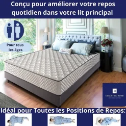 Matelas Mousse 140x190 Florida, Ferme, Réversible, Côté Été/hiver, H20 Cm><noscript><img width=