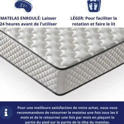 Matelas Mousse 160x200 Florida, Ferme, Réversible, Côté Été/hiver, H20 Cm><noscript><img width=
