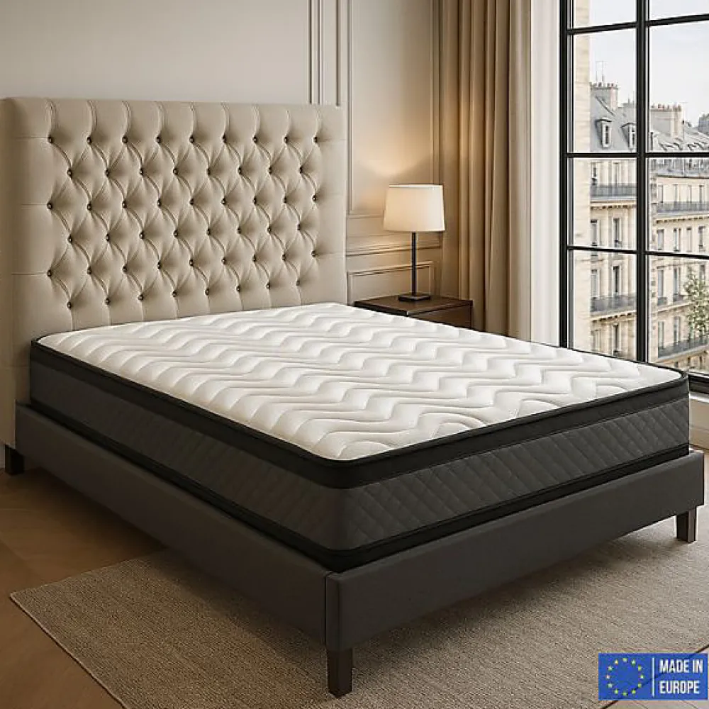 Dagostino Home Matelas Mousse 160x200 Onyx, Ferme, Réversible, Côté Été/hiver, H20 Cm* Matelas