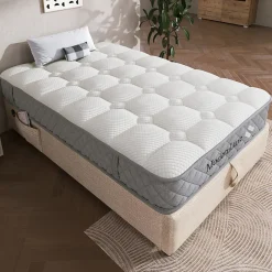 Okwish Matelas Orthopédique 90x200 cm, 7 Zones de Confort, Ressorts ensachés et Mousse Froid, Soutien H3 Moyenne Ferme, H 20 cm, Blanc* Matelas