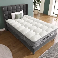 Okwish Matelas Orthopédique 90x200 cm, 7 Zones de Confort, Ressorts ensachés et Mousse Froid, Soutien H3 Moyenne Ferme, H 20 cm, Blanc* Matelas