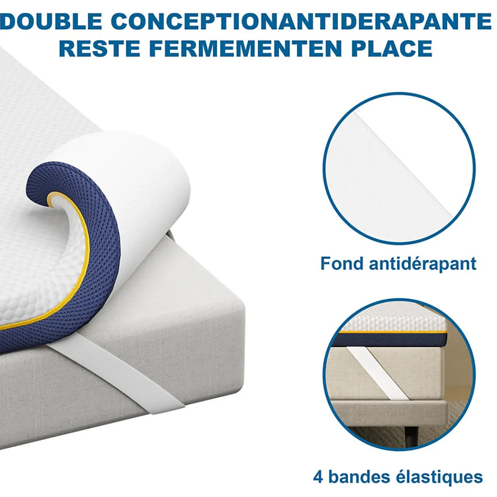 Matelas, épaisseur 180 x 200 x 7,5 cm, mousse à mémoire de forme, ergonomique, lavable, antiallergique>Teeno Outlet
