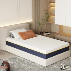 Teeno Matelas pour adulte 90 x 200 cm, épaisseur 21 cm (mousse à mémoire de forme + fibres de charbon de bambou)* Matelas