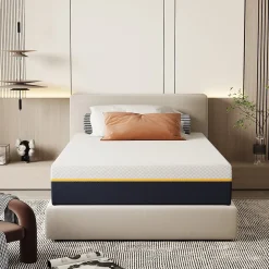 Teeno Matelas pour adulte 90 x 200 cm, épaisseur 21 cm (mousse à mémoire de forme + fibres de charbon de bambou)* Matelas