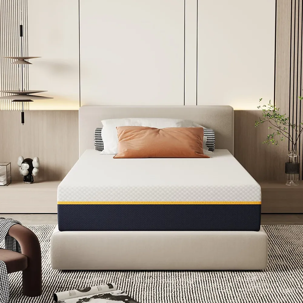 Teeno Matelas pour adulte 90 x 200 cm, épaisseur 21 cm (mousse à mémoire de forme + fibres de charbon de bambou)* Matelas