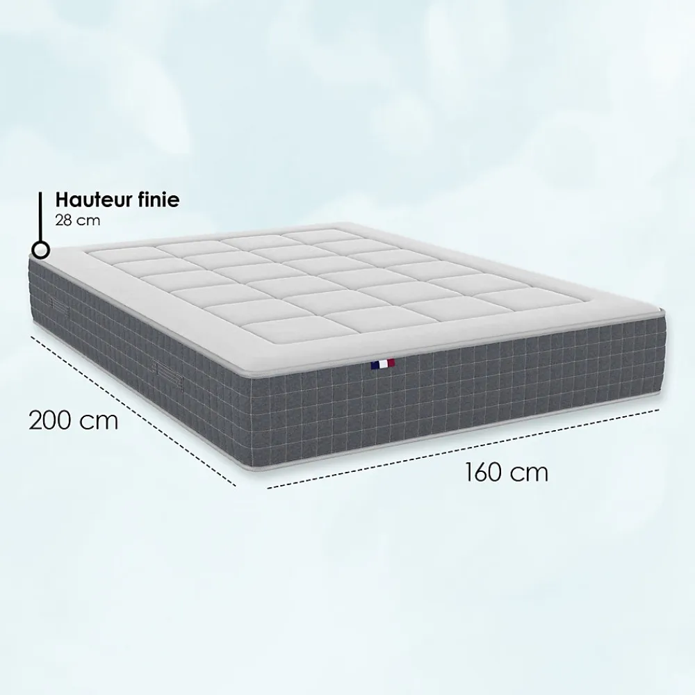 Matelas ressorts 7 zones 160x200> Online