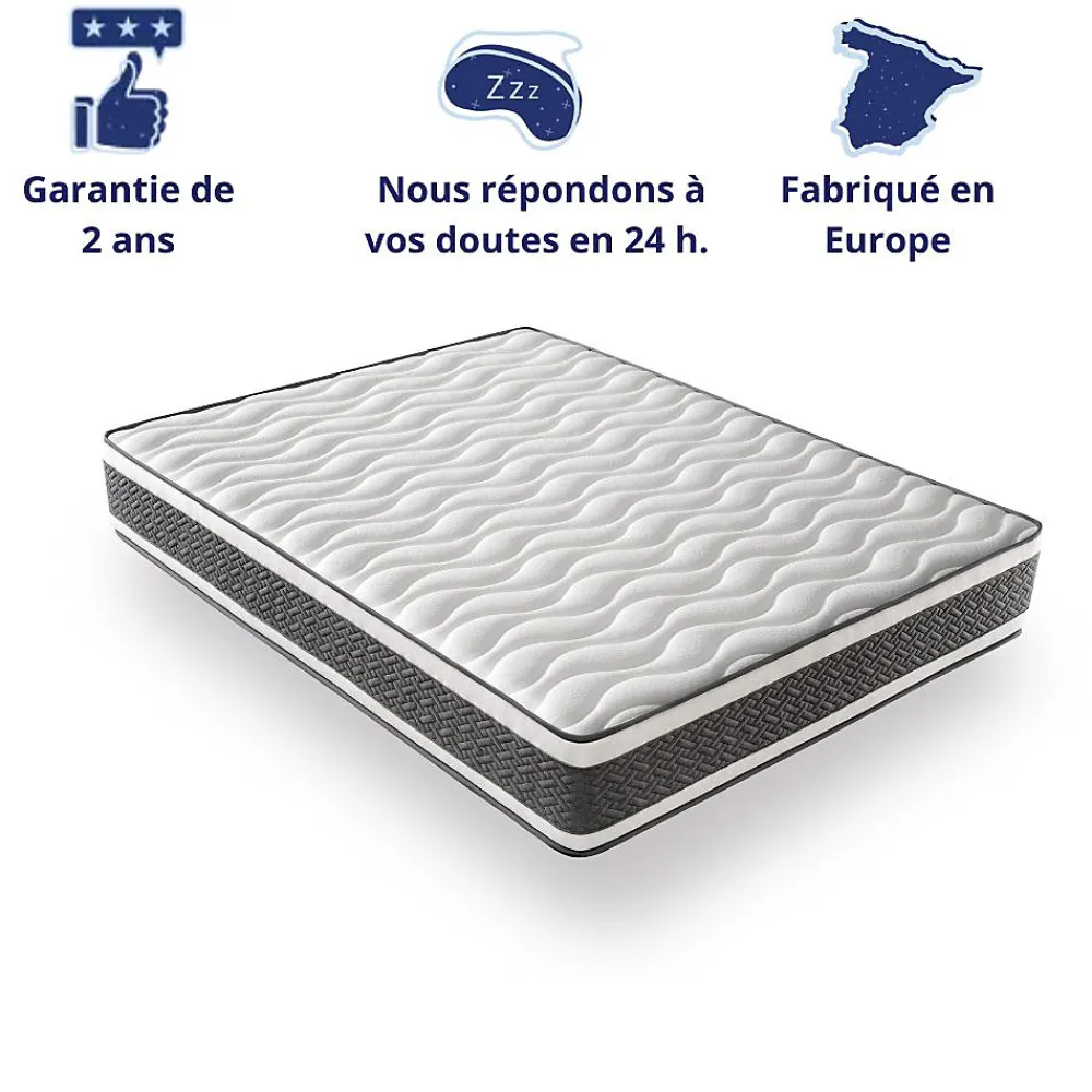 Matelas Ressorts Ensachés 140x200 Montecarlo, Ferme, Réversible, Côté Été/hiver, H25 Cm>Dagostino Home Hot