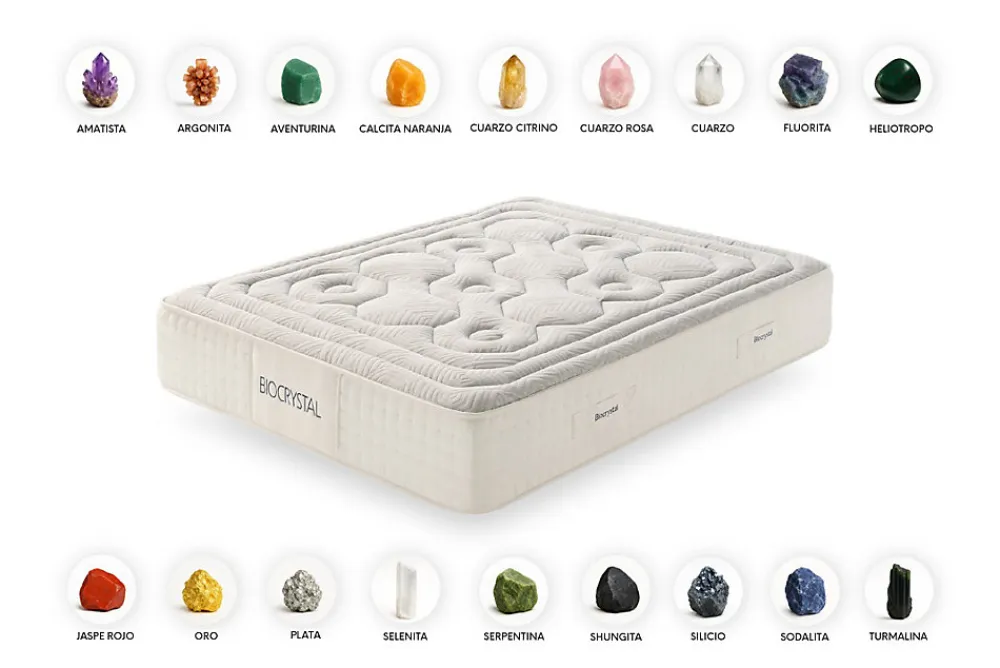 Matelas Ressorts Ensachés Biocrystal Selenium Spring, 30cm, 135x200cm ->Moonia