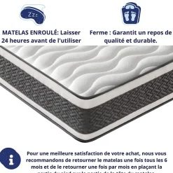 Matelas Ressorts Ensachés 140x190 Montecarlo, Ferme, Réversible, Côté Été/hiver, H25 Cm><noscript><img width=