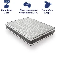 Matelas Ressorts Ensachés 140x190 Montecarlo, Ferme, Réversible, Côté Été/hiver, H25 Cm><noscript><img width=