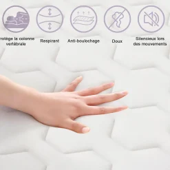 Matelas Ressorts 140x190 cm, Confort, 7 Zones Ergonomique,25 cm d'épaisseur><noscript><img width=