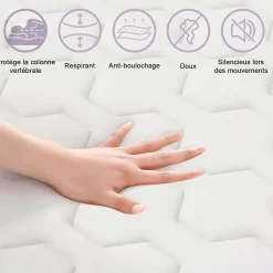 Teeno Matelas Ressorts 160x200 cm, Confort, 7 Zones Ergonomique,25 cm d'épaisseur* Matelas