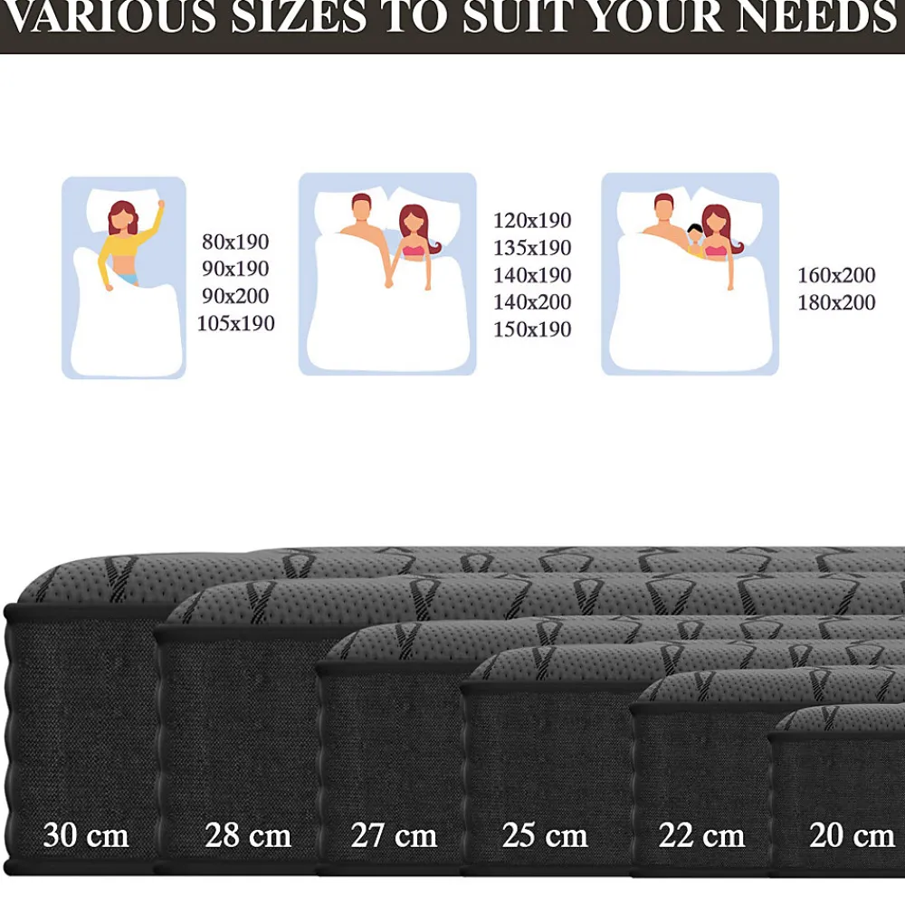 Matelas Ressorts 160x200 cm de Forme en Mousse et Ressorts, 28 cm Épaisseur>Teeno New