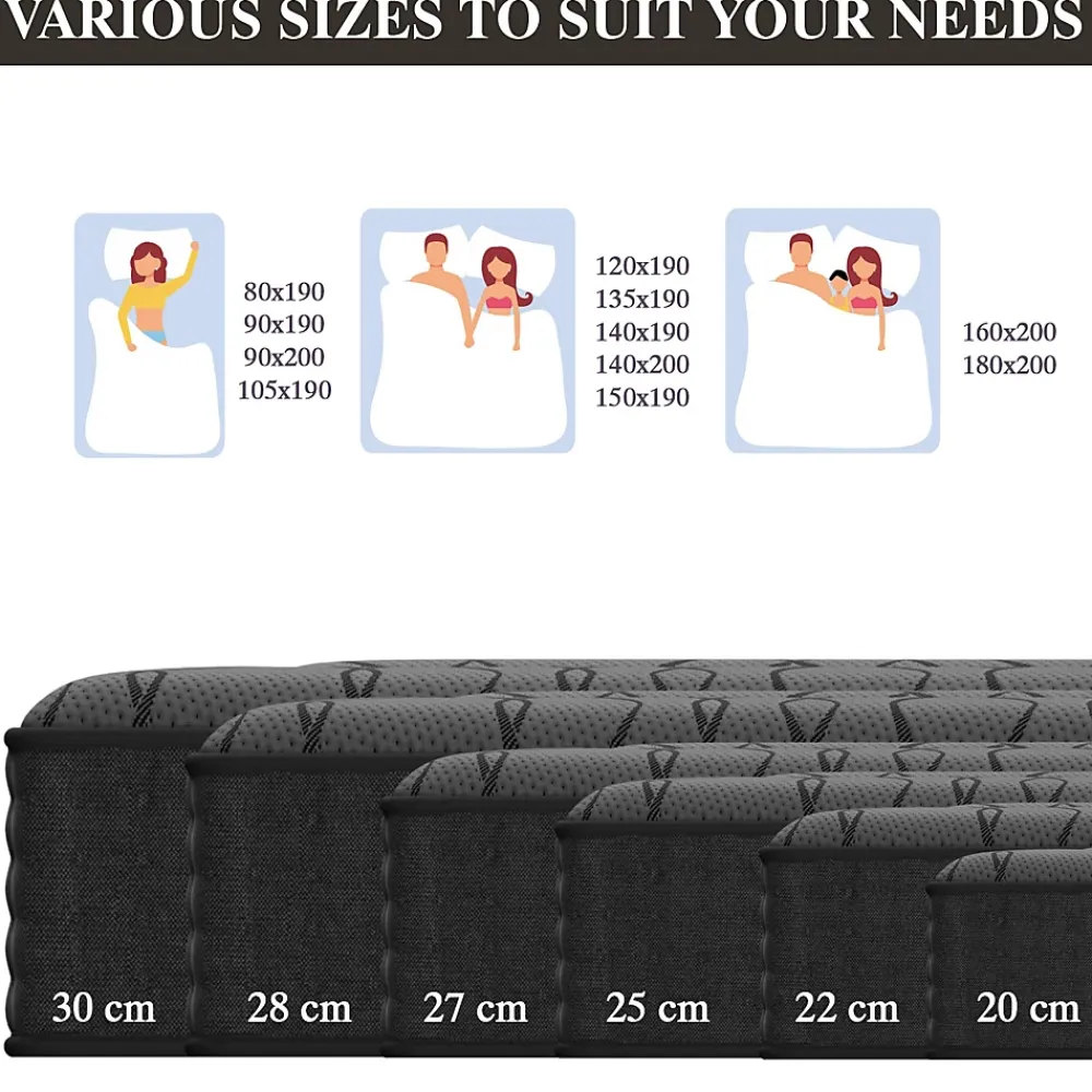 Teeno Matelas Ressorts 160x200 cm de Forme en Mousse et Ressorts, 25 cm Épaisseur* Matelas