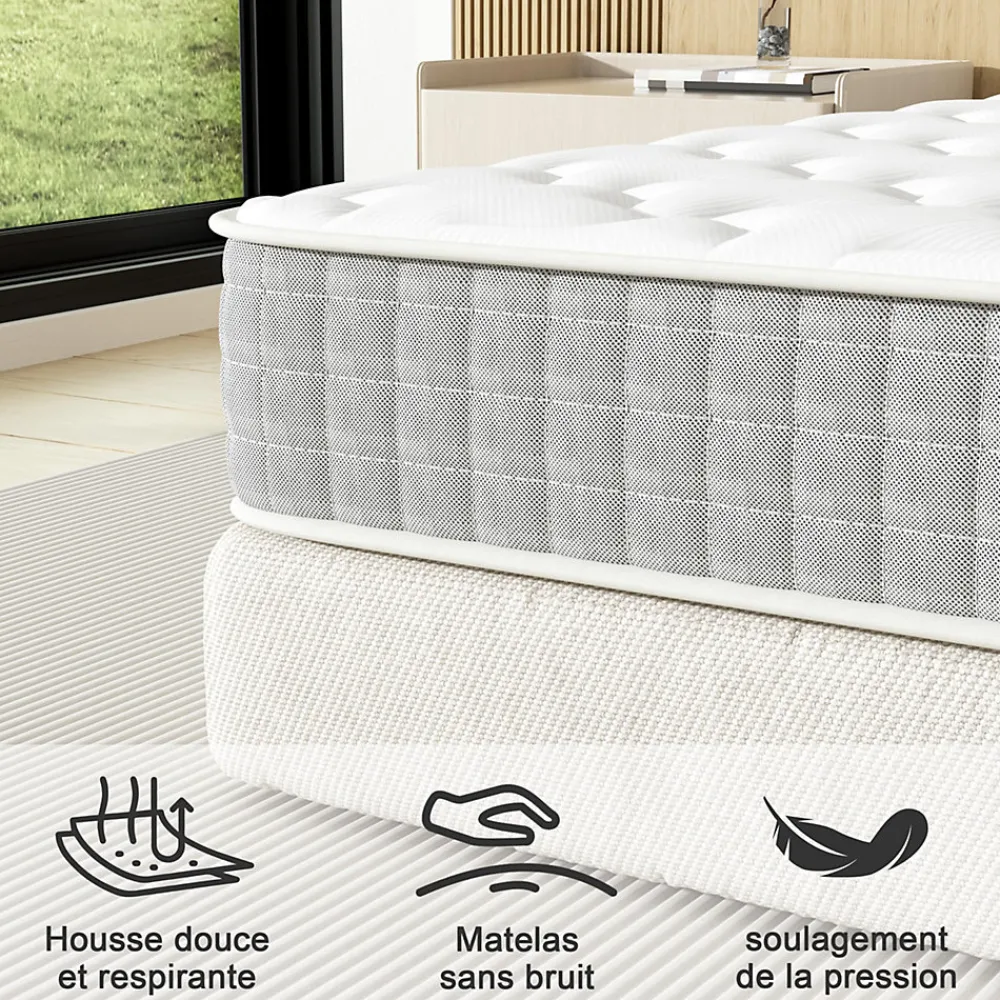 Matelas Ressorts 120x190cm de Forme en Mousse et Ressorts, 20 cm Épaisseur>Teeno Discount