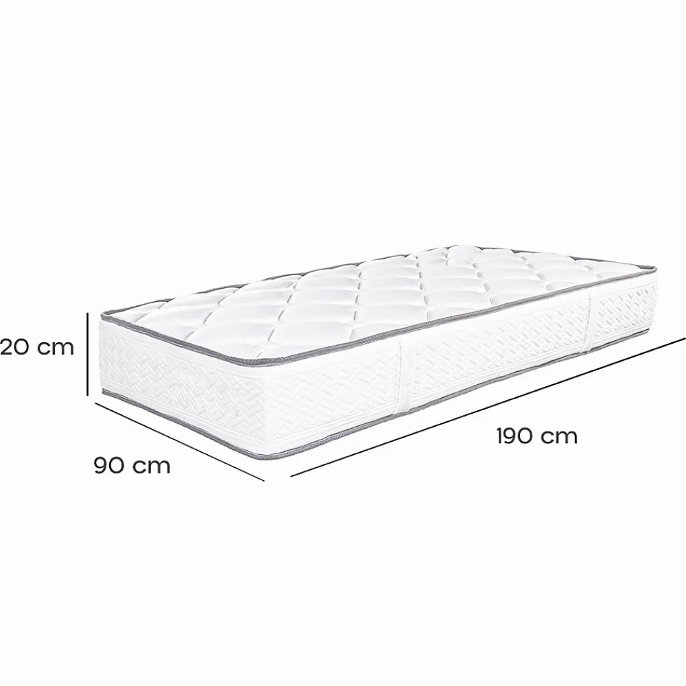 Juanio Matelas RONA 90x190 cm, réversible en mousse Memosoft100 à mémoire de forme et indépendance du couchage, épaisseur 20cm* Matelas