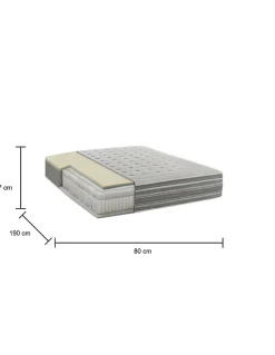 Matelas simple Dmili, orthopédique en mousse à mémoire de forme et microressorts ensachés,, 80x190h37 cm><noscript><img width=