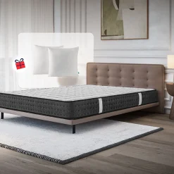 Matelas 160x200 + 2 Oreillers 60x60 Offerts - Épais 21 cm - Mousse - Blue Latex - 7 zones de soutien - Réversible - Equinox>Cosmos Outlet