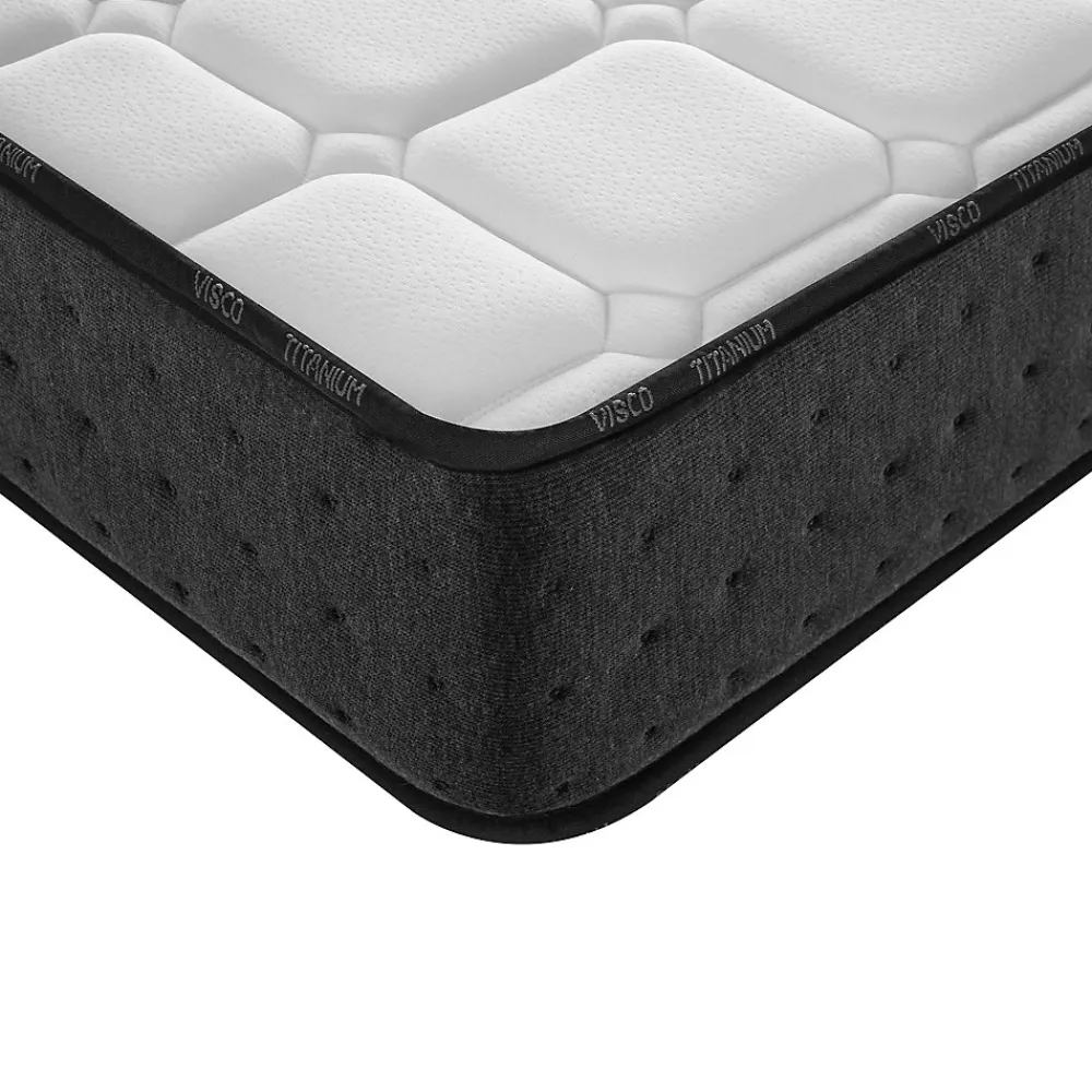 Matelas 160x200 + 2 Oreillers 60x60 Offerts - Épais 21 cm - Mousse - Blue Latex - 7 zones de soutien - Réversible - Equinox>Cosmos Outlet