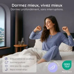Cosmos Matelas 180x200 - Épais 30 cm - Mousse mémoire de forme - Blue Latex - Confort Ferme - 7 zones - Réversible - Durable - Upsilon* Matelas