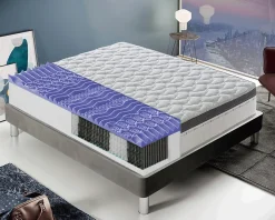 Materassiedoghe Matelas 80x190 à ressorts ensachés 800 - Epaisseur 28 cm - Mousse à mémoire de forme 6 cm - 9 zones de confort - Positano* Matelas