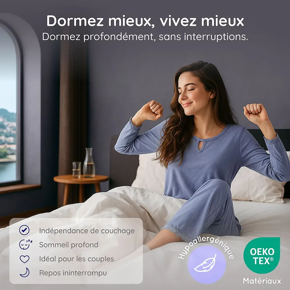 Cosmos Matelas 140x200 - Très Épais 30 cm - Mousse à Mémoire de Forme - Blue Latex - Mousse HR - 7 zones - Réversible - Ferme - Felis* Matelas