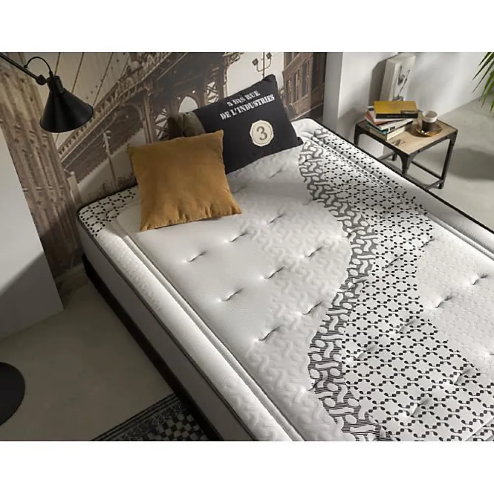 Eccox Matelas 120x180 Brooklyn Paradise Hauteur 24cm 2 Anti-acariens Respirant.* Matelas