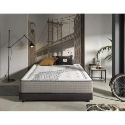Eccox Matelas 120x180 Brooklyn Paradise Hauteur 24cm 2 Anti-acariens Respirant.* Matelas