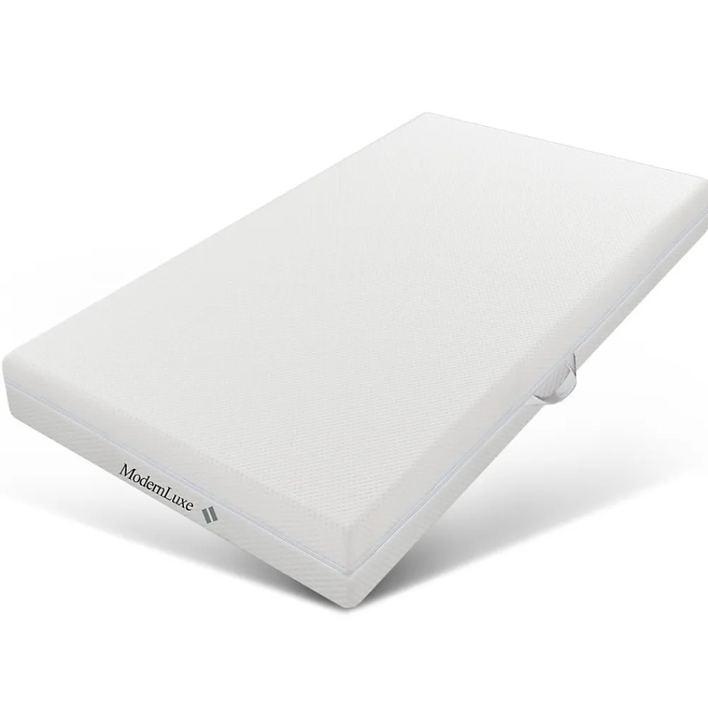 Matelas 90x200 cm - Ergonomique 7 Zones avec Mousse Froide, Confort H2 H3, Housse Amovible Lavable à Fermeture Éclair - Blanc>Okwish