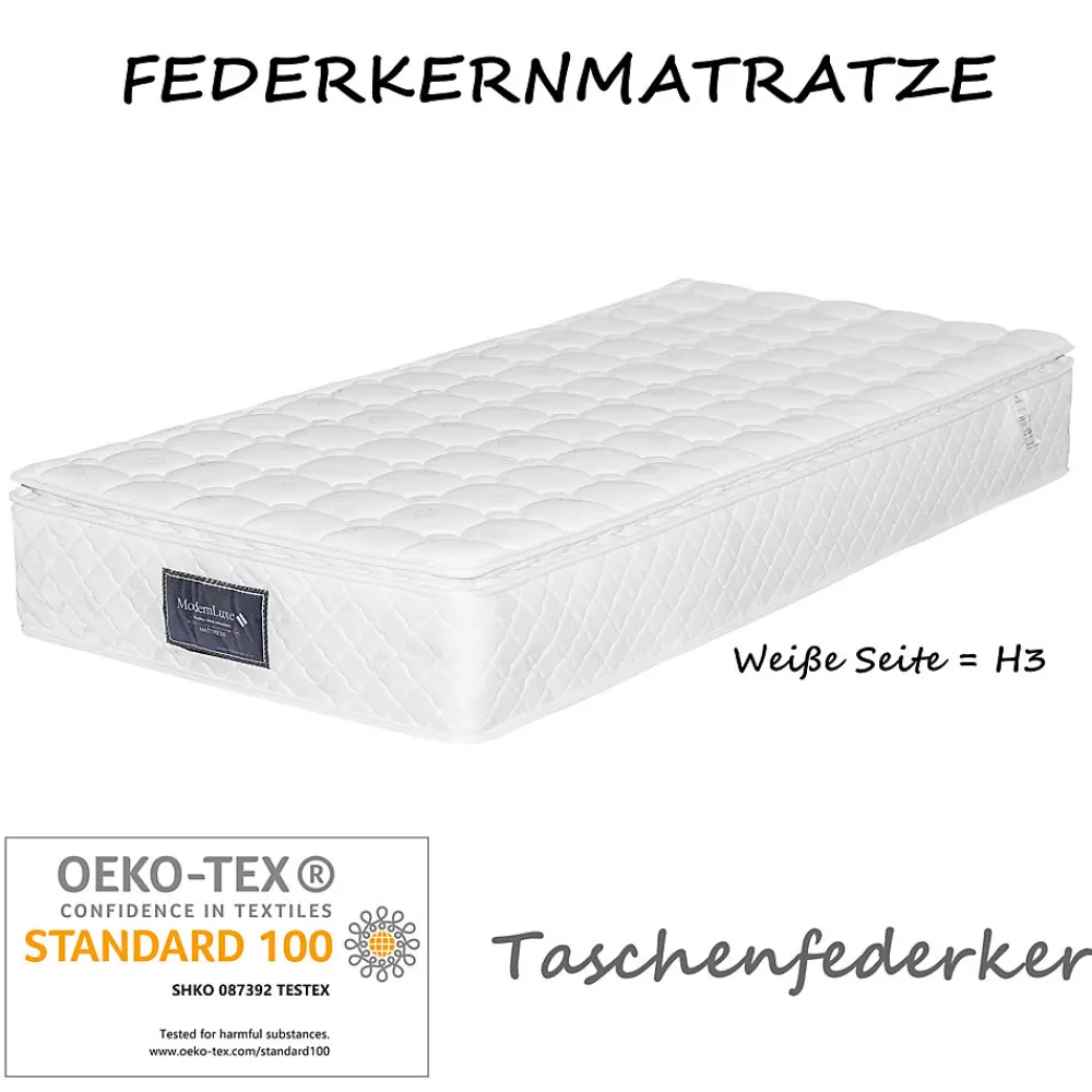 Matelas 90x200 cm à Ressorts Ensachés, Mousse Froide 7 Zones, Microfibre Matelassée, Fermeté H3, Hauteur 25 cm, Certifié Oeko-Tex>ProximaX Outlet