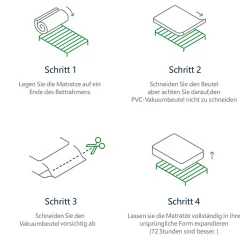 Matelas 90x200 cm à Ressorts Ensachés, Mousse Froide 7 Zones, Microfibre Matelassée, Fermeté H3, Hauteur 25 cm, Certifié Oeko-Tex><noscript><img width=