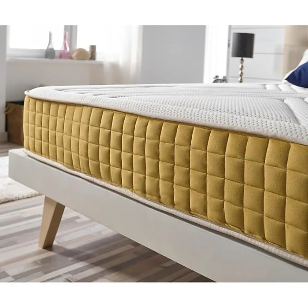 Eccox Matelas 80x190 cm en mousse à mémoire Luxury Gold epaisseur 21 cm +/-2 Fermeté moyenne-élevée.* Matelas