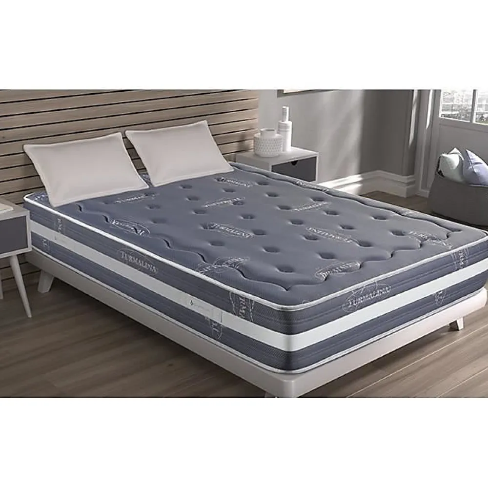 Matelas 180x200 cm Mémoire de forme Tourmaline Gris epaisseur 25 cm +/- 2 Haute Fermeté.>Eccox Outlet