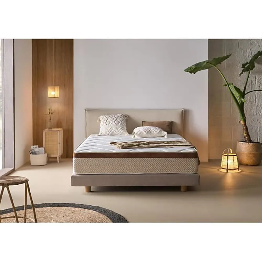Eccox Matelas 150x190 cm Mémoire de forme epaisseur 25 cm +/-2 BIO CONFORT.* Matelas