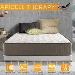 Simpur Low Cost Matelas 120x190 cm Natur Plus, mousse multizone, 30 cm, tissu stretch, 7 zones de confort, morphologique et excellente aération* Matelas