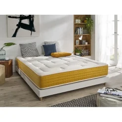 Eccox Matelas 140x190 cm Ressorts Ensachés Elite Gold epaisseur 30 cm +/- 2 Rembourré en Mémoire de forme + Supersoft 5 cm Mi-Ferme. ECC* Matelas