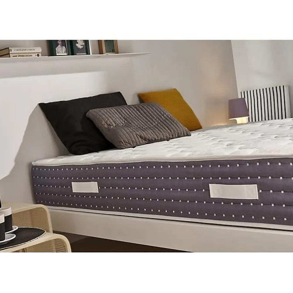 Eccox Matelas 140x190 cm Ressorts Ensachés Memory Nature avec 5cm Gel Mémoire de forme + Graphène + Supersoft epaisseur 30 cm +/-2* Matelas